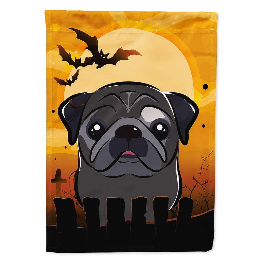 Caroline's Treasures BB1821CHF Halloween Black Pug Canvas House Size Flag, Multicolor, Large