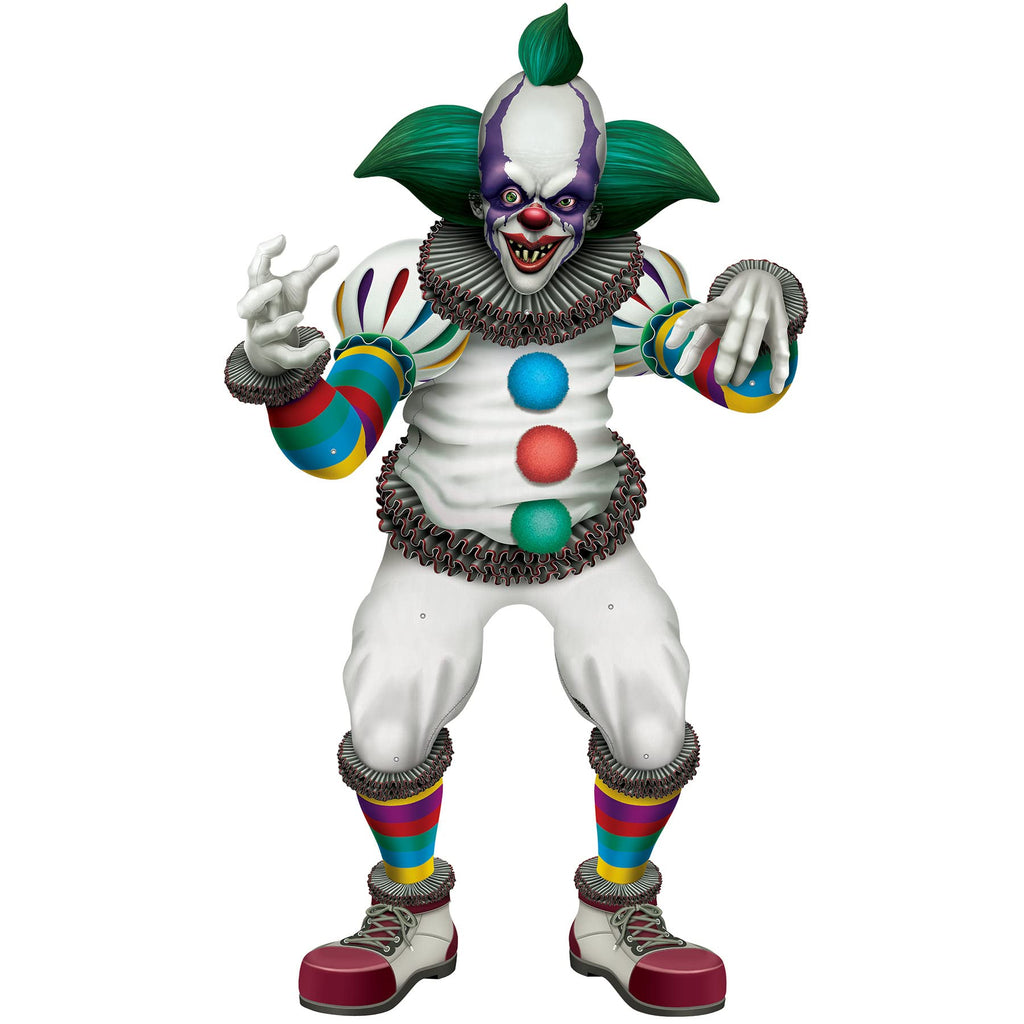 Beistle Cardstock Paper Jointed Creepy Clown Halloween Decorations for Home, Office, or Haunted House Party Supplies