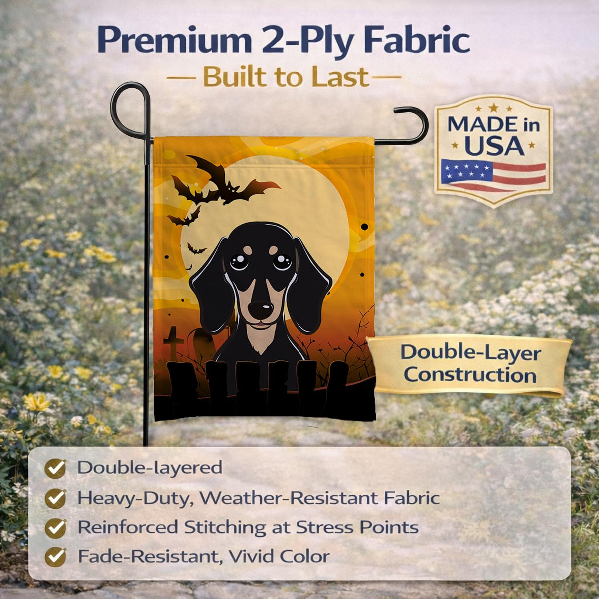 Drapeau de Jardin Halloween – Teckel