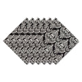 DII Halloween Party Tabletop Decor, Reusable & Machine Washable Cotton Fabric, Napkin Set, 20x20, Black Skull Damask, 6 Piece