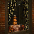 NICETOWN Halloween Curtains 84 Inches Long Scary Skull Sheer Curtains with Spooky Skeleton Pumpkin Party Decorations Window Treatment for Indoor & Ourdoor, Grommet Design, W52 x L84, Black, 2 Panels