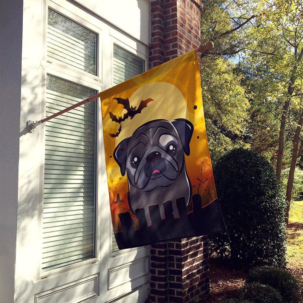 Caroline's Treasures BB1821CHF Halloween Black Pug Canvas House Size Flag, Multicolor, Large