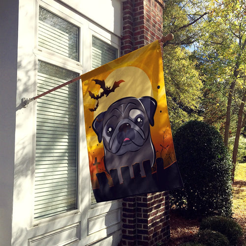 Caroline's Treasures BB1821CHF Halloween Black Pug Canvas House Size Flag, Multicolor, Large