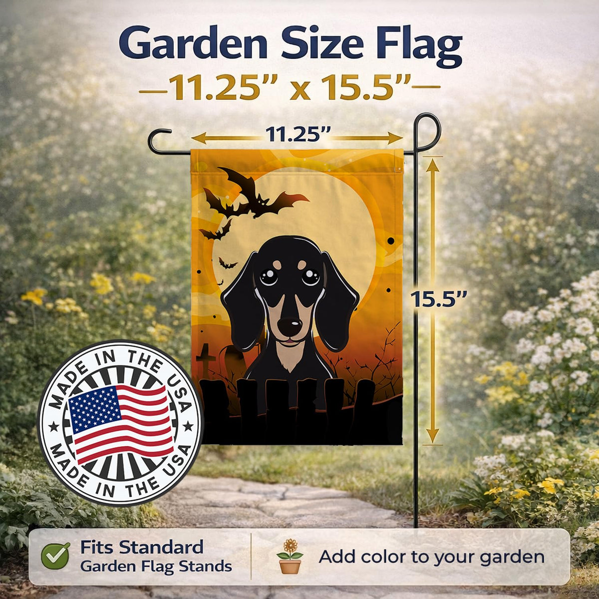 Drapeau de Jardin Halloween – Teckel